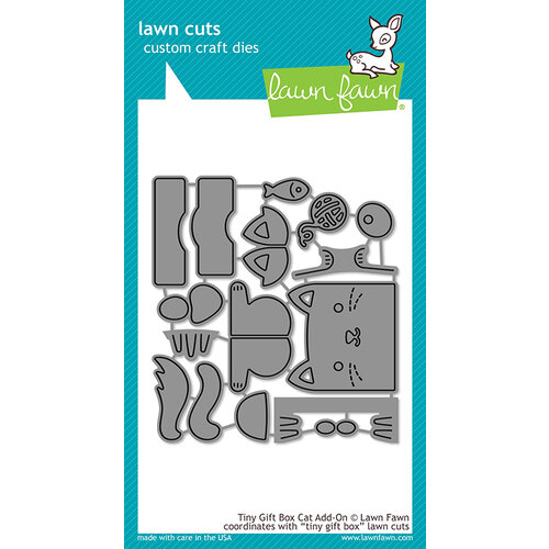 Lawn Fawn - Lawn Cuts - Dies - Tiny Gift Box Cat Add-On