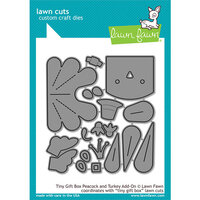 Lawn Fawn - Lawn Cuts - Dies - Tiny Gift Box Peacock and Turkey Add-On