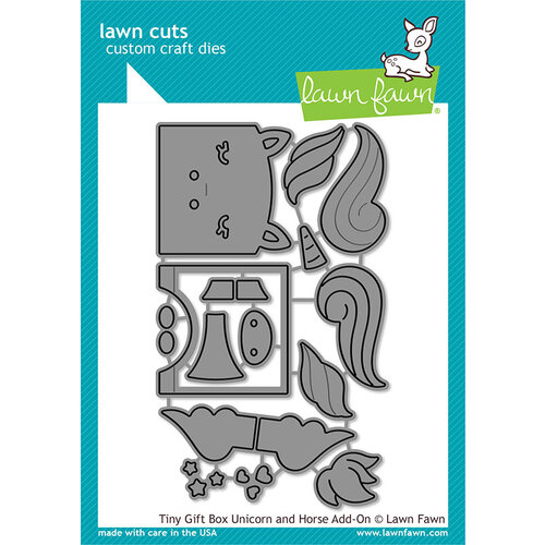 Lawn Fawn - Lawn Cuts - Dies - Tiny Gift Box Unicorn and Horse Add-On