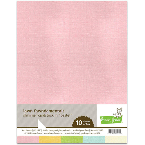 Lawn Fawn - 8.5 x 11 - Shimmer Cardstock - Pastel - 10 Pack