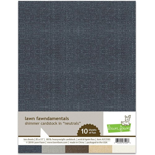 Lawn Fawn - 8.5 x 11 - Shimmer Cardstock - Neutrals - 10 Pack