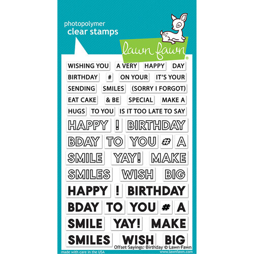 Lawn Fawn - Clear Photopolymer Stamps - Offset Sayings - Birthday