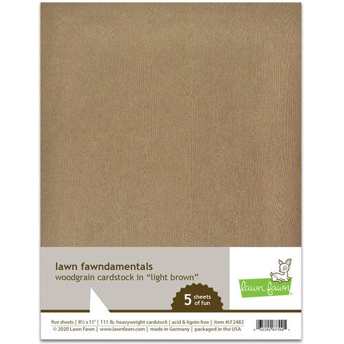 Lawn Fawn - 8.5 x 11 - Woodgrain Cardstock - Light Brown