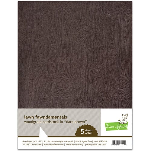 Lawn Fawn - 8.5 x 11 - Woodgrain Cardstock - Dark Brown