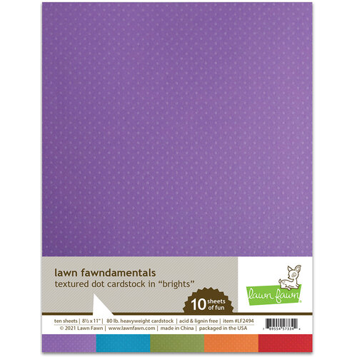 Lawn Fawn - 8.5 x 11 Cardstock - Textured Dot - Brights