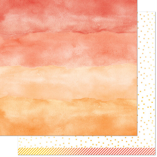 Lawn Fawn - Watercolor Wishes Rainbow Collection - 12 x 12 Double Sided Paper - Carnelian
