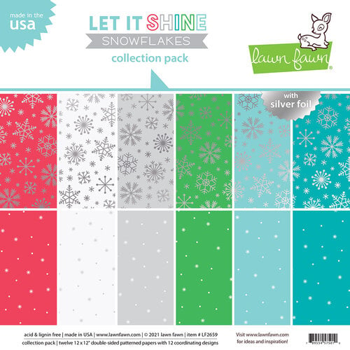 Lawn Fawn - Let It Shine Snowflakes Collection - 12 x 12 Collection Pack