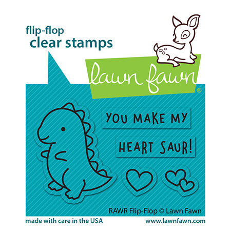 Lawn Fawn - Clear Photopolymer Stamps - RAWR Flip-Flop