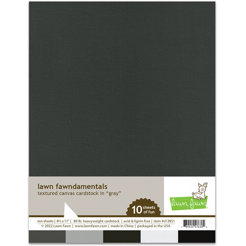 Lawn Fawn - 8.5 x 11 Textured Canvas Cardstock - Gray