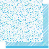 Lawn Fawn - All the Dots Collection - 12 x 12 Double Sided Paper - Blue Raspberry Fizz