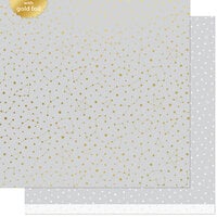 Lawn Fawn - Let It Shine Starry Skies Collection - 12 x 12 Double Sided Paper - Twinkling Grey