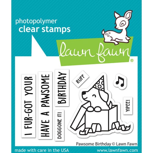Lawn Fawn - Clear Photopolymer Stamps - Pawsome Birthday