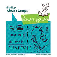 Lawn Fawn - Clear Photopolymer Stamps - Little Dragon Flip-Flop