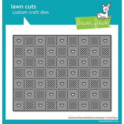 Lawn Fawn - Lawn Cuts - Dies - Checkered Hearts Backdrop - Landscape