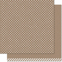 Lawn Fawn - Let's Polka, Mon Amie Collection - 12 x 12 Double Sided Paper - Milk Chocolate Polka
