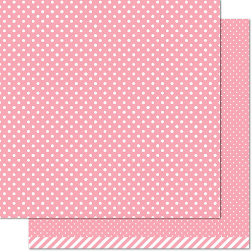 Lawn Fawn - Let's Polka, Mon Amie Collection - 12 x 12 Double Sided Paper - Strawberry Polka