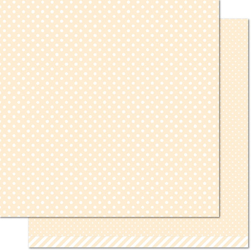 Lawn Fawn - Let's Polka, Mon Amie Collection - 12 x 12 Double Sided Paper - Vanilla Polka