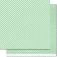 Lawn Fawn - Let's Polka, Mon Amie Collection - 12 x 12 Double Sided Paper - Mint Line Dance