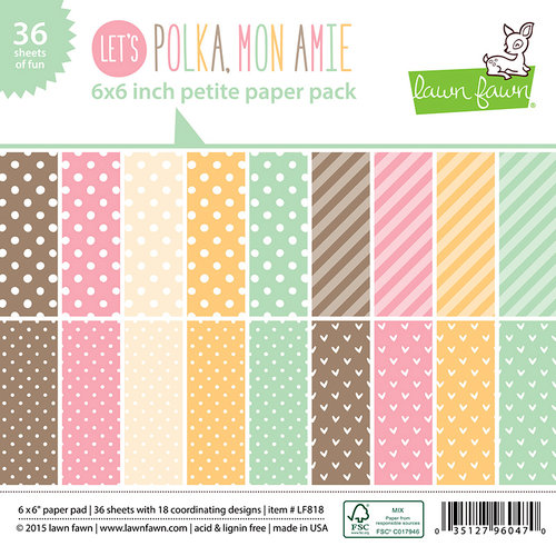 Lawn Fawn - Let's Polka, Mon Amie Collection - 6 x 6 Petite Paper Pack