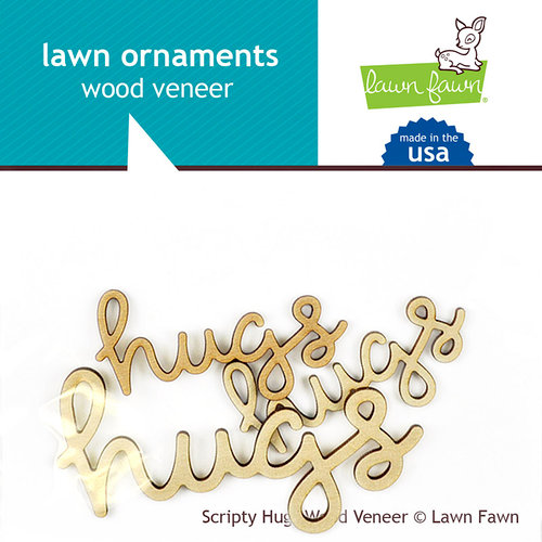 Lawn Fawn - Wood Veneer Pieces - Scripty Hugs