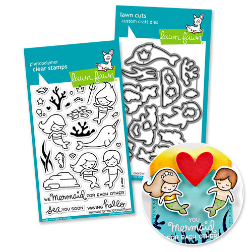 Lawn Fawn - Die and Acrylic Stamp Set - Mermaid for You Bundle