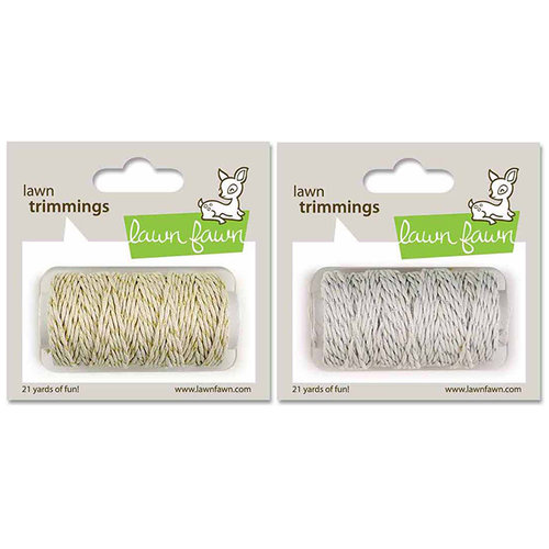 Lawn Fawn - Lawn Trimmings - Bakers Twine Spool - Silver and Gold Sparkle - 2 Pack Set