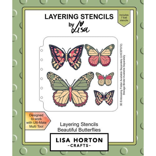 Lisa Horton Crafts - Layering Stencils - Beautiful Butterflies