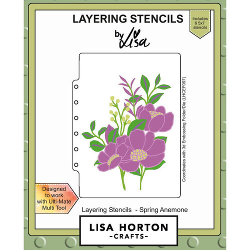 Lisa Horton Crafts - Layering Stencils - Spring Anemone