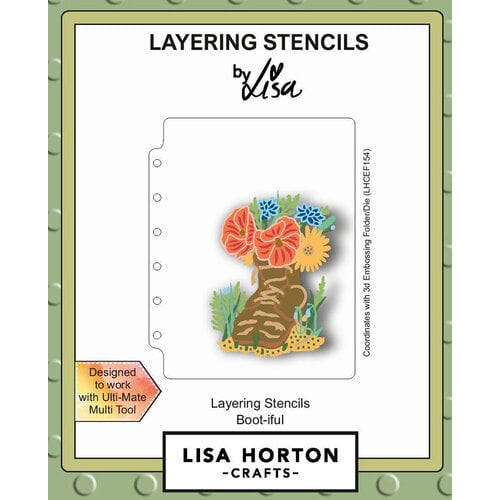 Lisa Horton Crafts - Layering Stencils - Boot-iful