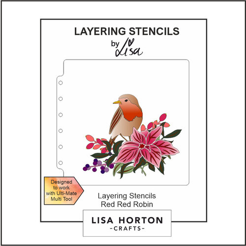 Lisa Horton Crafts - Christmas - Layering Stencils - Red Red Robin