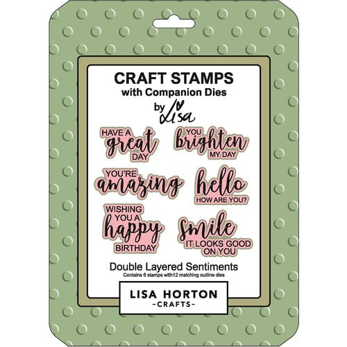 Lisa Horton Crafts - Die and Clear Photopolymer Stamp Set - Double Layered Sentiments
