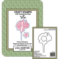 Lisa Horton Crafts - Die and Clear Photopolymer Stamp Set - Edgecutz - Cherry Blossom