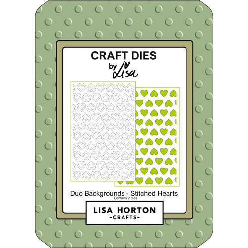 Lisa Horton Crafts - Dies - Duo Backgrounds - Stitched Hearts