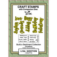 Lisa Horton Crafts - Die and Clear Photopolymer Stamp Set - Build a Sentiment