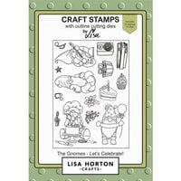 Lisa Horton Crafts - Die and Clear Photopolymer Stamp Set - The Gnomes - Let's Celebrate