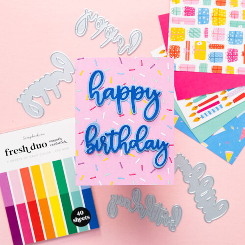 Lisa Horton Crafts - XL Sentiments Dies - Birthday Hugs Lisa Horton Crafts - XL Sentiments Dies - Birthday Hugs
