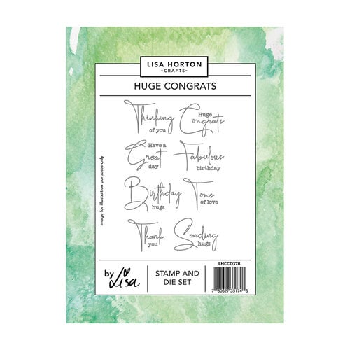 Lisa Horton Crafts - Die and Clear Photopolymer Stamp Set - Huge Congratulations