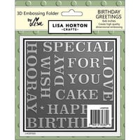 Lisa Horton Crafts - 3D Embossing Folder - Birthday Greetings