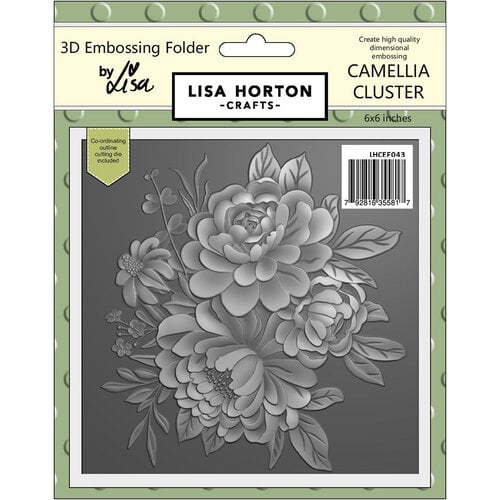 Lisa Horton Crafts - 3D Embossing Folder with Coordinating Dies - Camellia Cluster