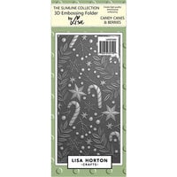 Lisa Horton Crafts - Slimline - 3D Embossing Folder - Candy Canes and Berries