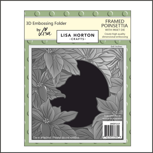 Lisa Horton Crafts - Christmas - 3D Embossing Folder with Inset Die - Framed Poinsettia