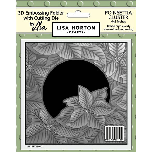 Lisa Horton Crafts - Christmas - 3D Embossing Folder with Coordinating Dies - Poinsettia Cluster