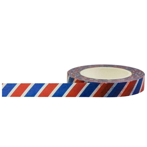 Little B - Decorative Paper Tape - Red and Blue Stripes - 8mm