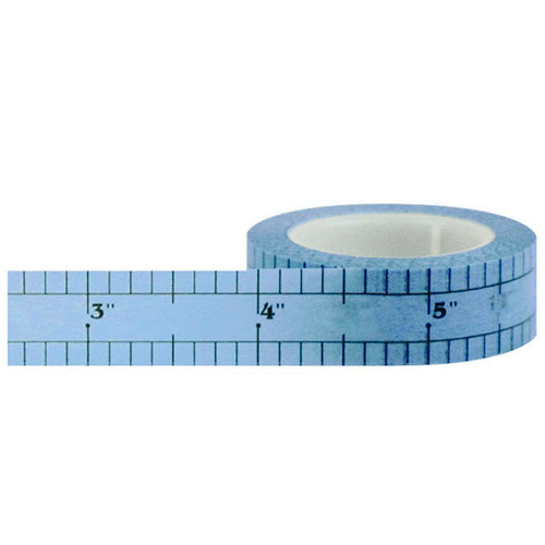 Little B - Decorative Paper Tape - Blue Measuring Tape - 15mm