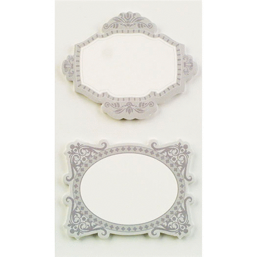 Little B - Decorative Self Adhesive Paper Labels  - Silver Ornate