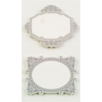 Little B - Decorative Self Adhesive Paper Labels  - Silver Ornate