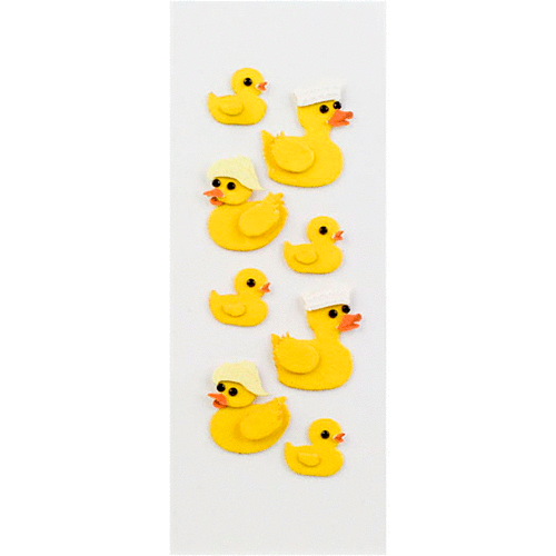 Little B - Decorative 3 Dimensional Stickers with Gem Accents - Duckies - Mini