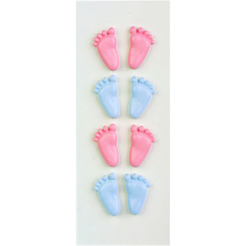 Little B - Decorative 3 Dimensional Stickers - Baby Feet - Mini