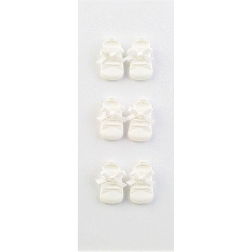 Little B - Decorative 3 Dimensional Stickers - Baby Shoes - Mini