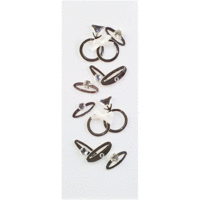 Little B - Decorative 3 Dimensional Stickers with Gem Accents - Wedding Rings - Mini